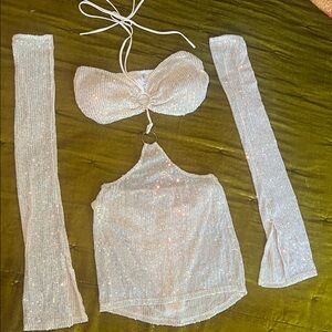 Lucy in the Sky Sparkling 3-Piece Set with Arm Sleeve and panty